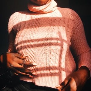 ❄️PINK TURTLE NECK,CROP TOP SWEATER ❄️